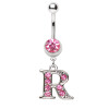 Steel - Banana - Crystal pink - alphabet R