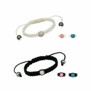 Shamballa Armband - Makramee - 8mm Ferido Ball - Kristall