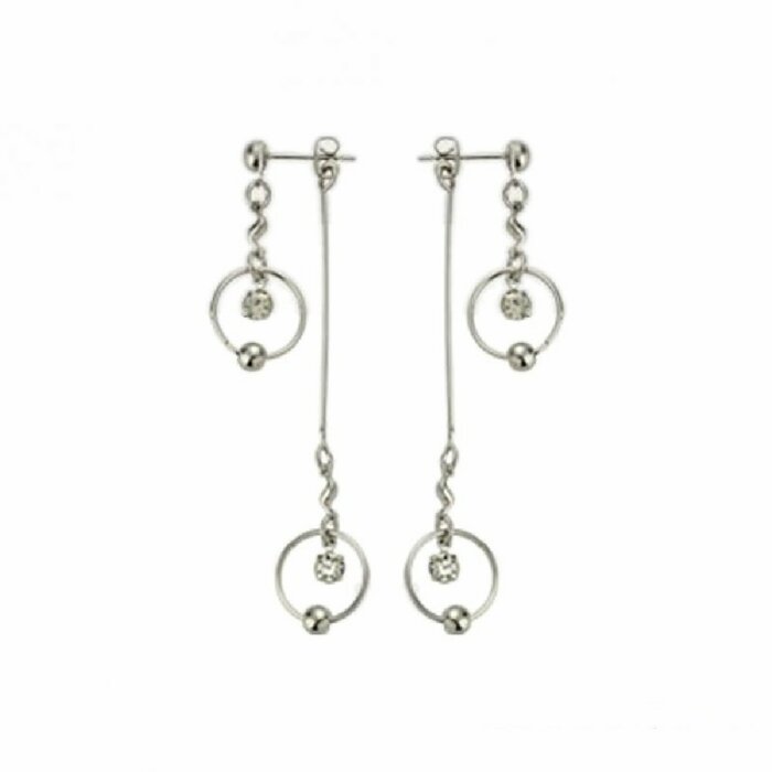 Stainless Steel - Ear ring - Crystal - framed