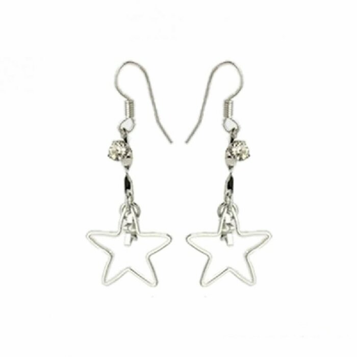 Stainless Steel - Ear ring - Crystal - Star thin