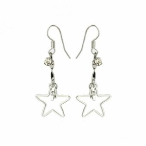 Stainless Steel - Ear ring - Crystal - Star thin