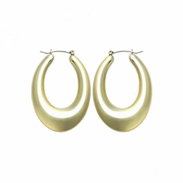 Edelstahl - Ohrring - Gold - Tropfenform bauchig