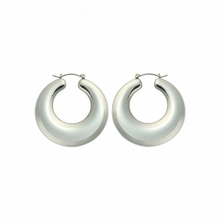 Stainless Steel - Creole - silver - round-curved