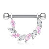 Stahl - Nipple Bar - Marquise - 8 Kristalle