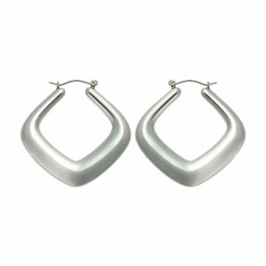 Stainless Steel - Ear ring - silver - squared