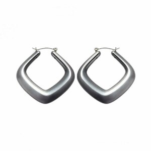 Stainless Steel - Ear ring - Black - squared