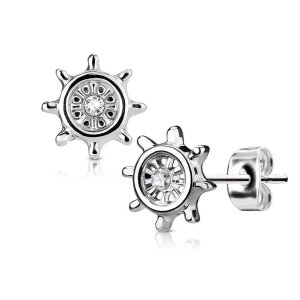 Steel - Ear stud - steering wheel - crystal