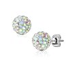 Acciaio - Orecchini a bottone - Glitter - Sfera da discoteca RC- Rainbow/Arcobaleno 6 mm