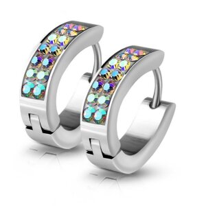 Steel - Creolen - crystal bow Silver - RC