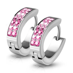 Steel - Creolen - crystal bow Silver - RS
