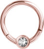 Rosegold Steel - BCR Klemmring - Klick Verschluss - Kristall