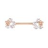 Rosegold Steel - Flower Crystal - Nipple Bar