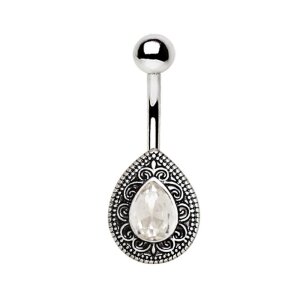 Acier - Banane - Ornement teardrop crystal