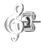 Steel - Ear stud - Music Clef