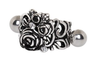 Steel - Ear Cuff - Crystal Rose