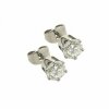 Steel - Ear stud - round - crystal