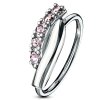 Stahl - Nasenring - Kristall Geflecht - biegbar Light Rose