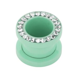 Steel - Flesh Tunnel - pastel green - crystal - SWAROVSKI...