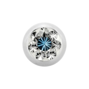 Steel - Screw ball - Epoxy - crystal - SWAROVSKI -...