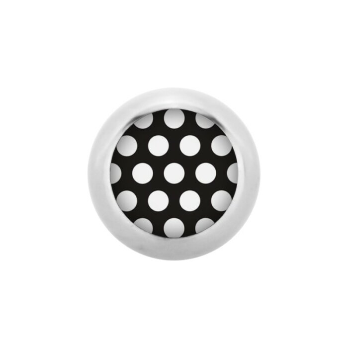 Stahl - Schraubkugel - Polka Dots - schwarz-weiß -...