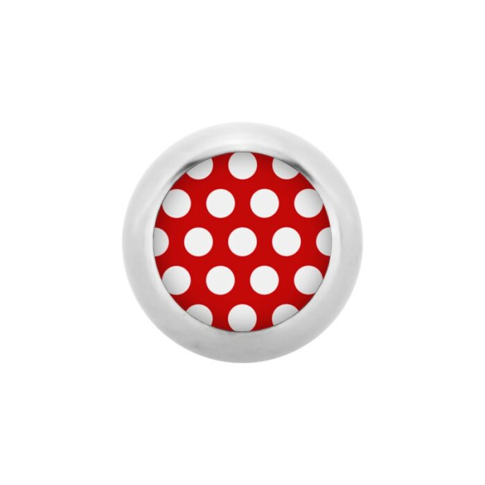 Stahl - Schraubkugel - Polka Dots - rot-weiß - Supernova...