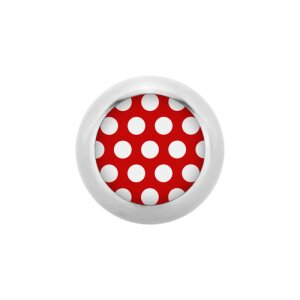 Stahl - Schraubkugel - Polka Dots - rot-weiß -...