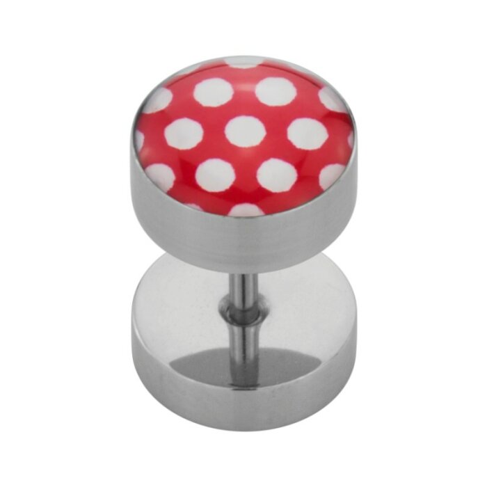 Stahl - Fake Plug - Polka Dots - rot-weiß - Supernova...