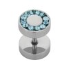 Steel - Fake Plug  - SWAROVSKI - Supernova Concept - Aquamarine (AQ)