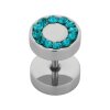 Stahl - Fake Plug  - SWAROVSKI - Supernova Concept - Blue Zircon (BZ)