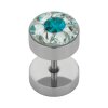 Stahl - Fake Plug  - Epoxy - SWAROVSKI - Supernova Concept - Blue Zircon (BZ)