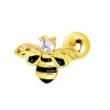 Gold Steel - Ohrstecker - Biene Kristall