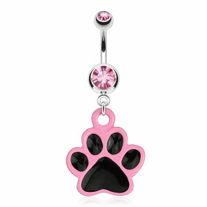 Steel - Banana - Double Crystal -PK - Paw - Black/Pink