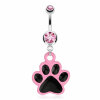 Steel - Banana - Double Crystal -PK - Paw - Black/Pink