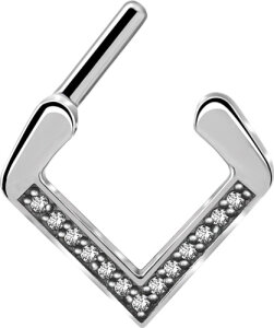 Stahl - Septum Clicker - Diamant - Kristall