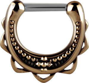 Goldstahl - Septum Clicker - Antik Design