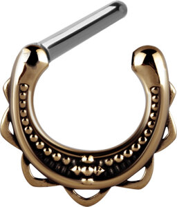 Goldstahl - Septum Clicker - Antik Design