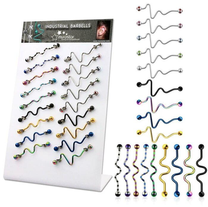 Acrylic Display - FILLED - 18 colorful steel industry...