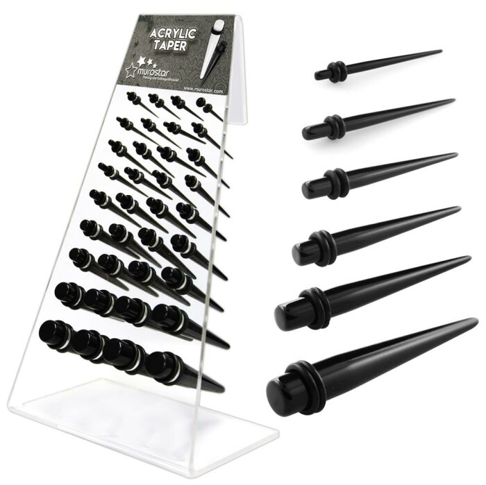 Acrylic Display - FILLED- 36 acrylic UV taper - Black