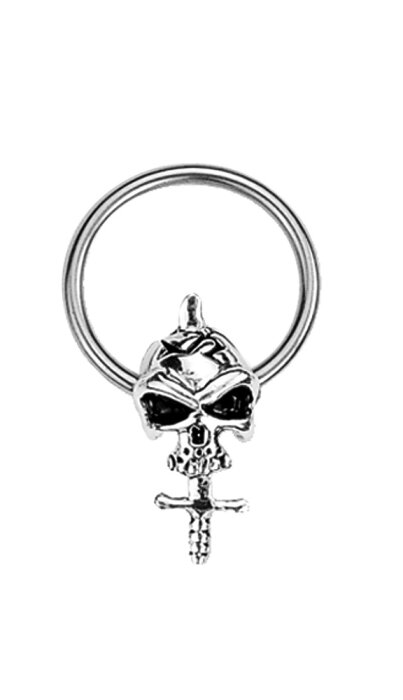 Stahl - BCR Klemmring - Dolch Skull