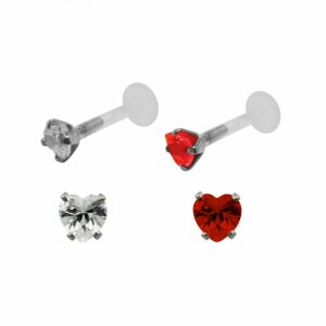 ETFE - Labret - Steel Push-In - framed heart