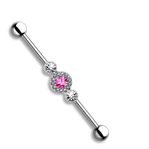 Stahl - Industrial Barbell - 3 Kristalle RS - Rose