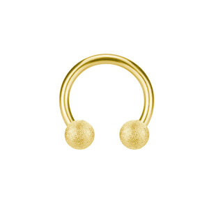 Gold Steel - CBR Circular Barbell (horseshoe) - diamond...