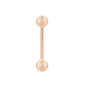 Rosegold Steel - Barbell - Diamond look 1,6 mm 10 mm 5 mm