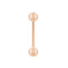 Rosegold Steel - Barbell - Diamond look 1,6 mm 10 mm 5 mm