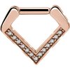 Rosegold Steel - Septum Clicker - Diamant - Kristall