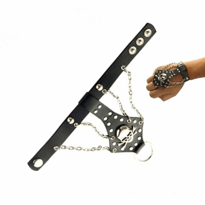 Armband - Lederoptik - Totenkopf