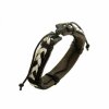 Leather - Bracelet - Black-white - 10pcs pack