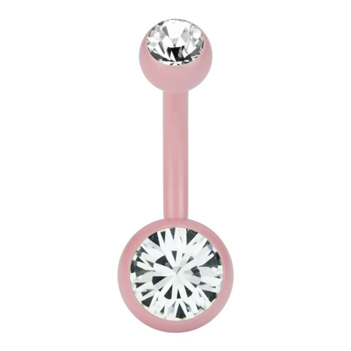 Stahl - Banane - pink - Doppelkristall - SWAROVSKI -...