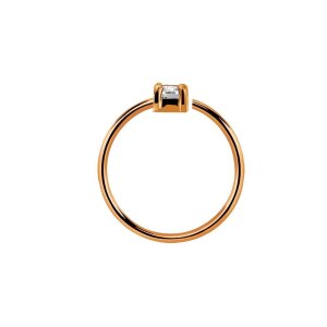 Oro rosa acero - Anillo nasal flexible - Circonita 0,8 mm...