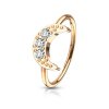 Brass - Nasenring - Halbmond - Kristalle Rosegold